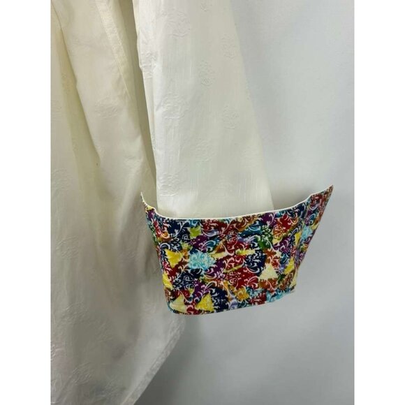 Robert Graham Men's Size XL Embroidery Shirt White Long Sleeve - Picture 15 of 16
